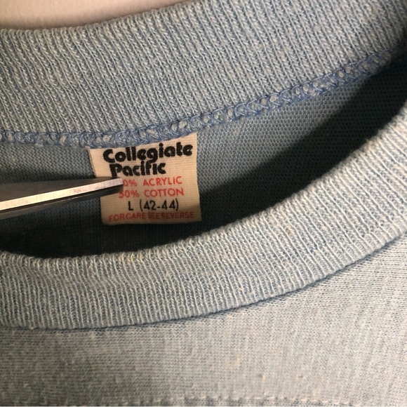 VINTAGE | COLLEGIATE PACIFIC Camp Omega Football Jersey Blue Size Large - Picture 4 of 11